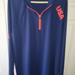 Adidas USA Navy Blue Quarter-Zip Pullover